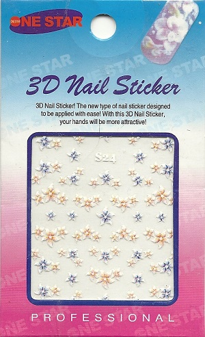 3D Nailart Stickers Purple Flowers