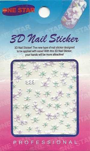 3D nail art stickers Blue Flowers
