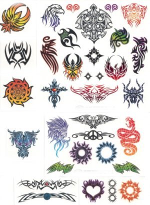 Tribal Tattoos: 50 assorted tattoos Gift Pack