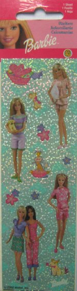 Barbie and Pets Stickers  1 sheet