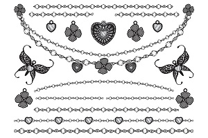 Innocence Butterfly Jewellery Tattoo sheet