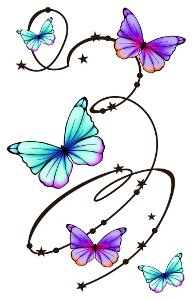 Large Butterfly Swirls tattoo sheet