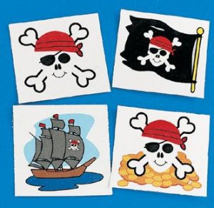 Pirate party temporary tattoos