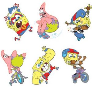 Spongebob kids fun tattoos: 6 pack